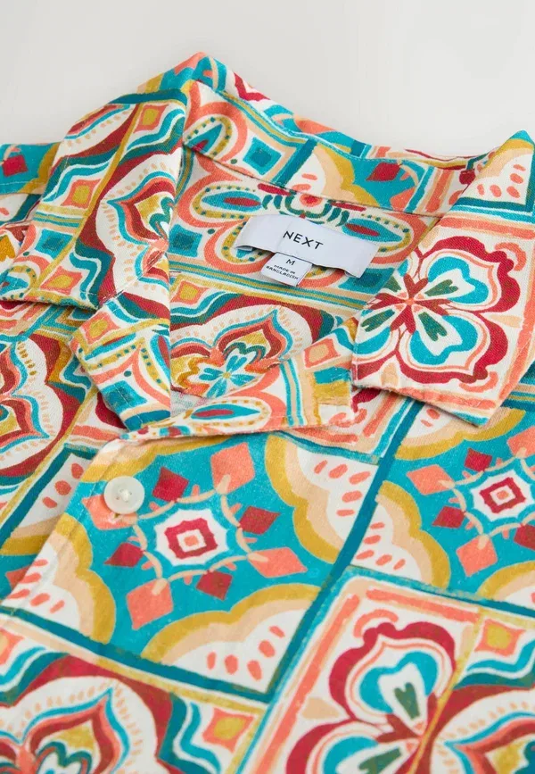 Футболка Next Regular fit print short sleeve shirt, красный тайл — фото 3