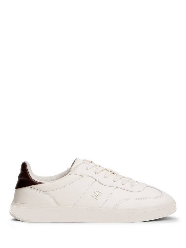 Heritage Shiny Leather Trainers Tommy Hilfiger, Ancient White