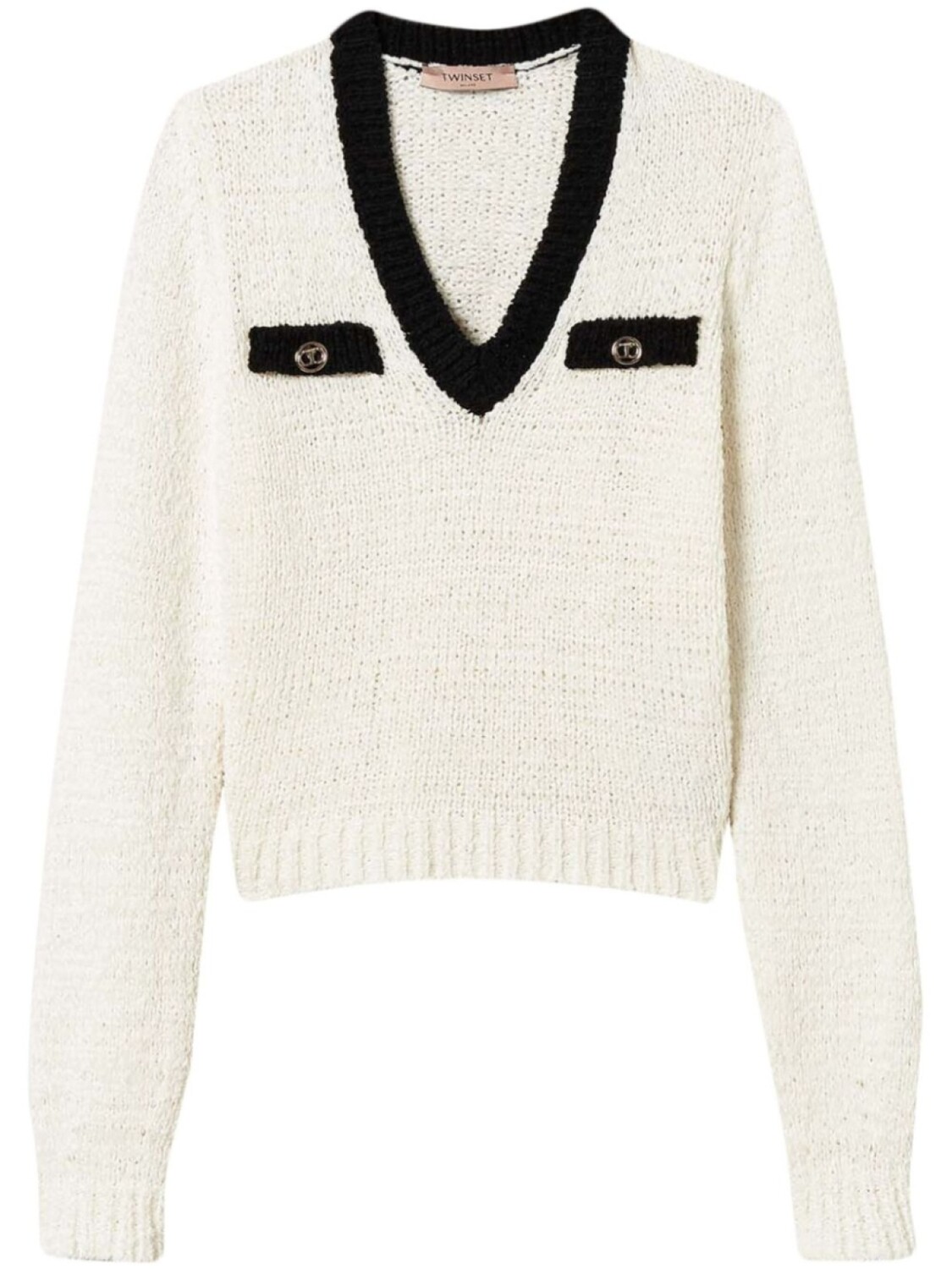 

TWINSET джемпер Oval T с пуговицами, нейтральный