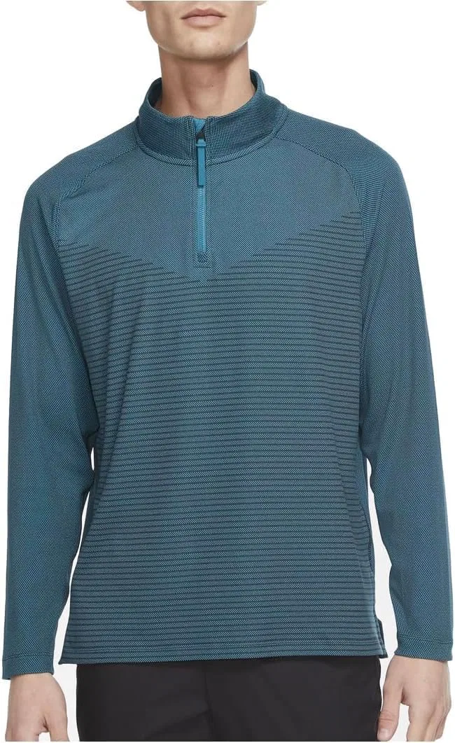 Мужская толстовка для гольфа Nike Dri-FIT ADV Vapor с застежкой-молнией до четверти длины, цвет ярко-еловый/обсидиановый