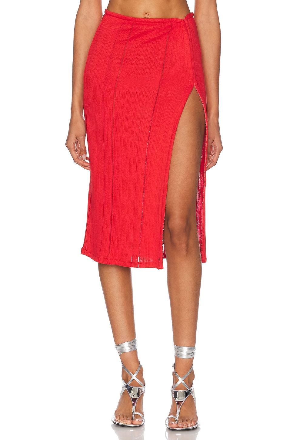

Юбка миди с боковым разрезом Jade Cropper, Red