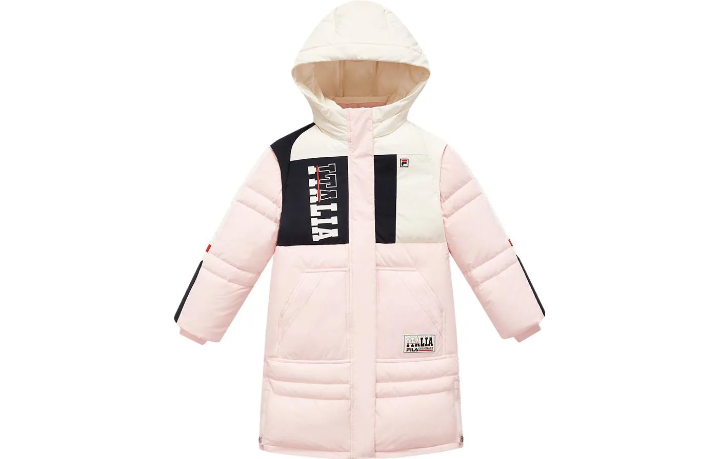 Детская пуховая куртка с капюшоном FILA KIDS, Loli Pink — фото 3