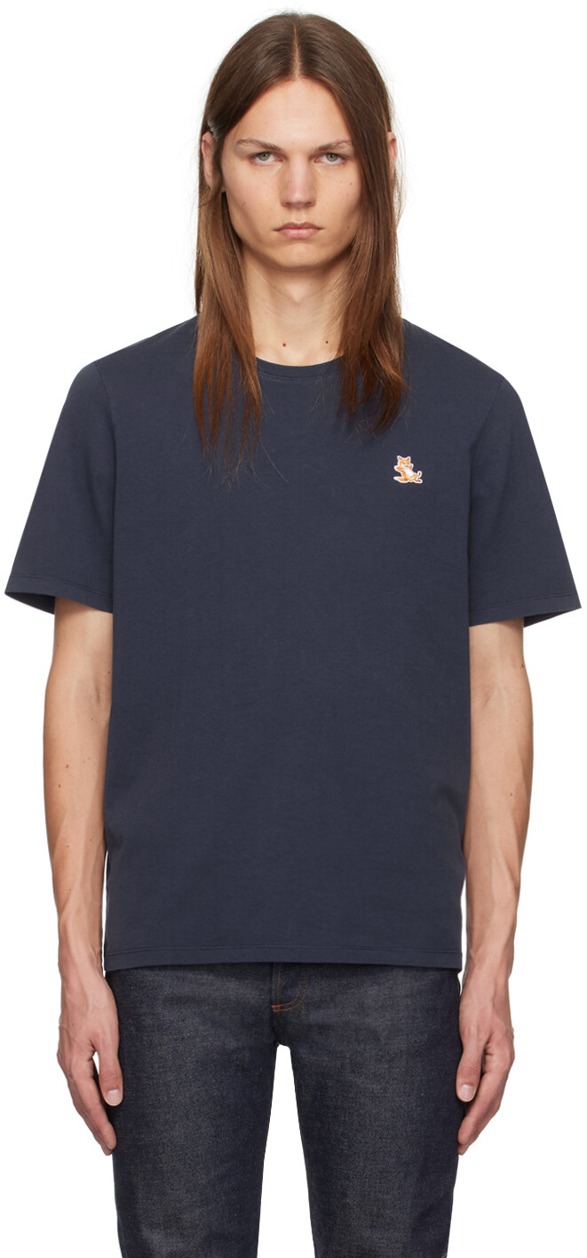 

Футболка Navy Chillax Fox Patch Regular Maison Kitsune