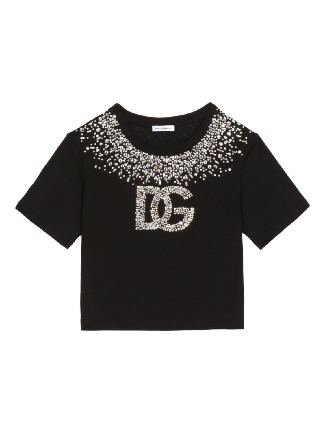 

Dolce & Gabbana футболка с логотипом DG из стразов, черный
