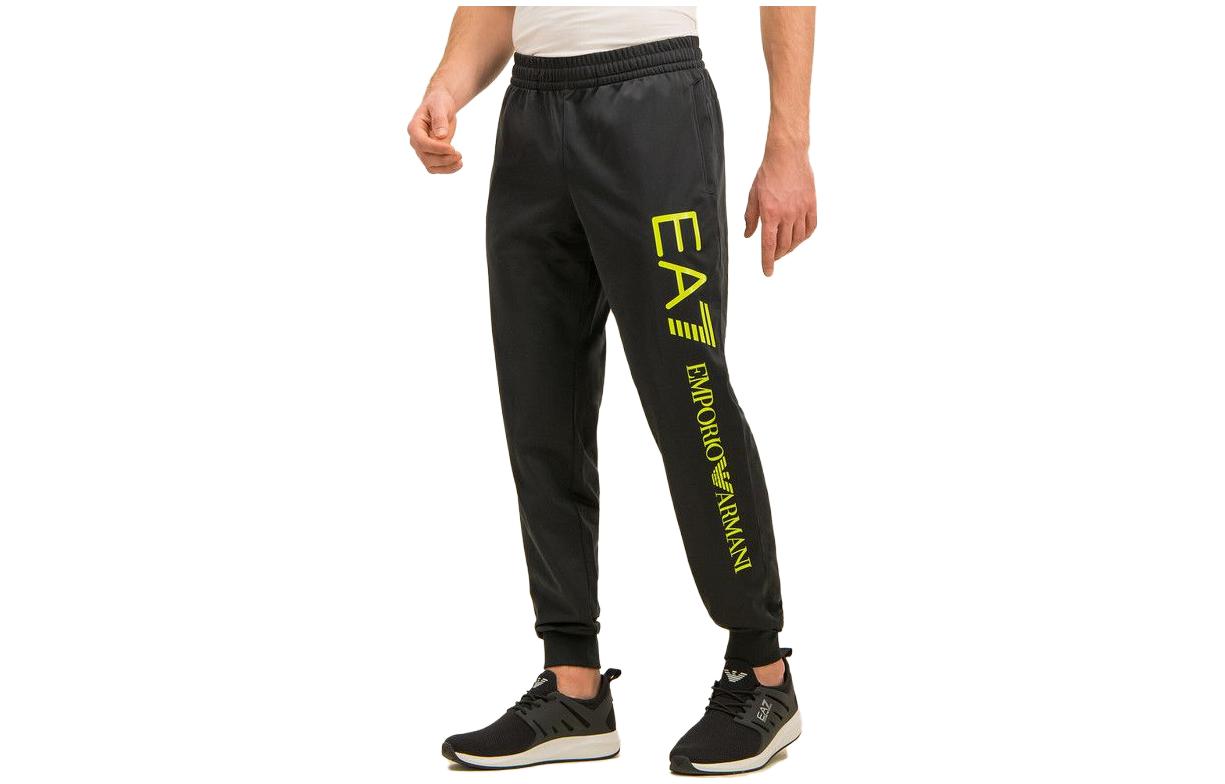 EMPORIO ARMANI Вязаные спортивные штаны мужские Black Green — фото 3