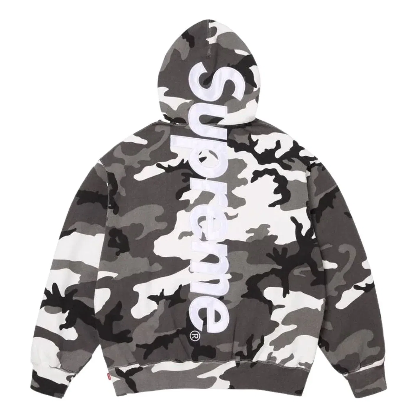 Толстовка Supreme SS26 с атласной аппликацией и капюшоном, белый