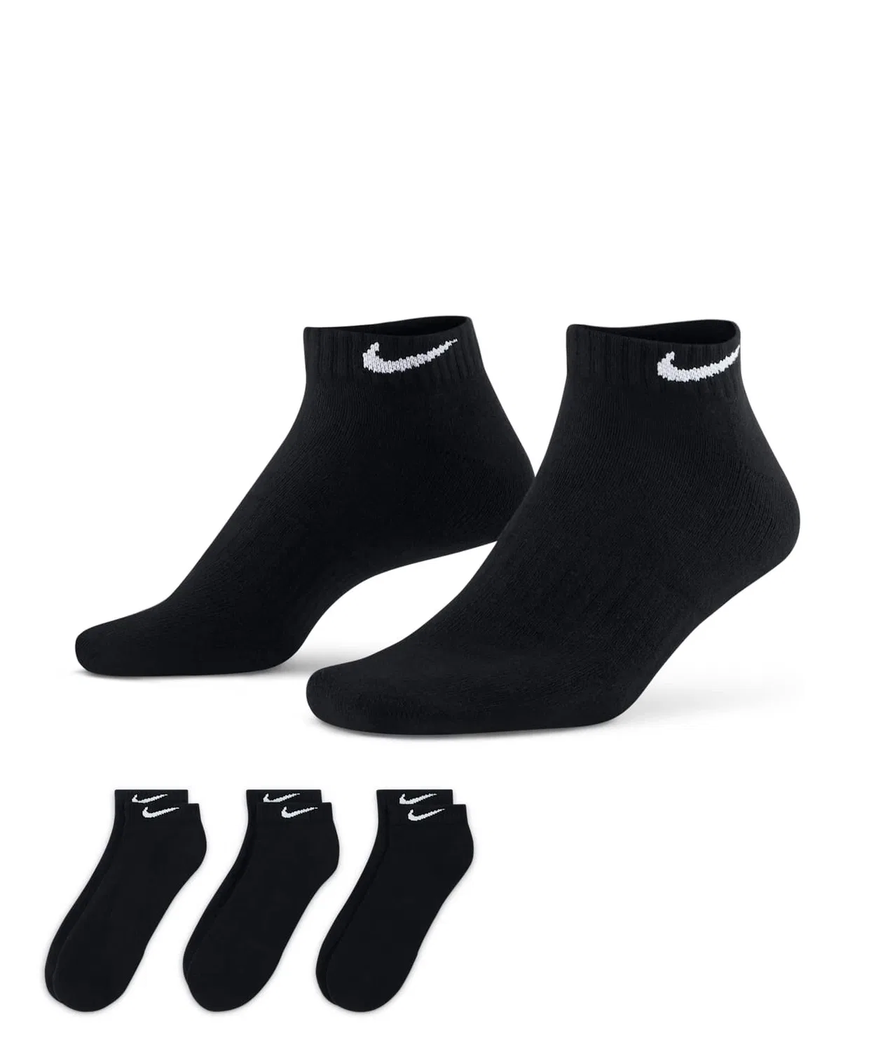 Носки тренировочные Nike Everyday Cushioned Low 3 пары черные