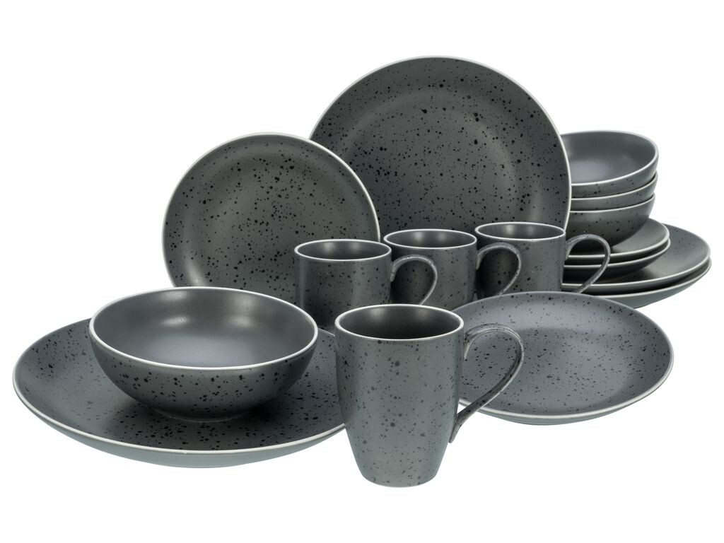 

CreaTable, 22807, индустриальный шик, антрацит, комбинированный сервиз, 16 предметов, керамика, серый