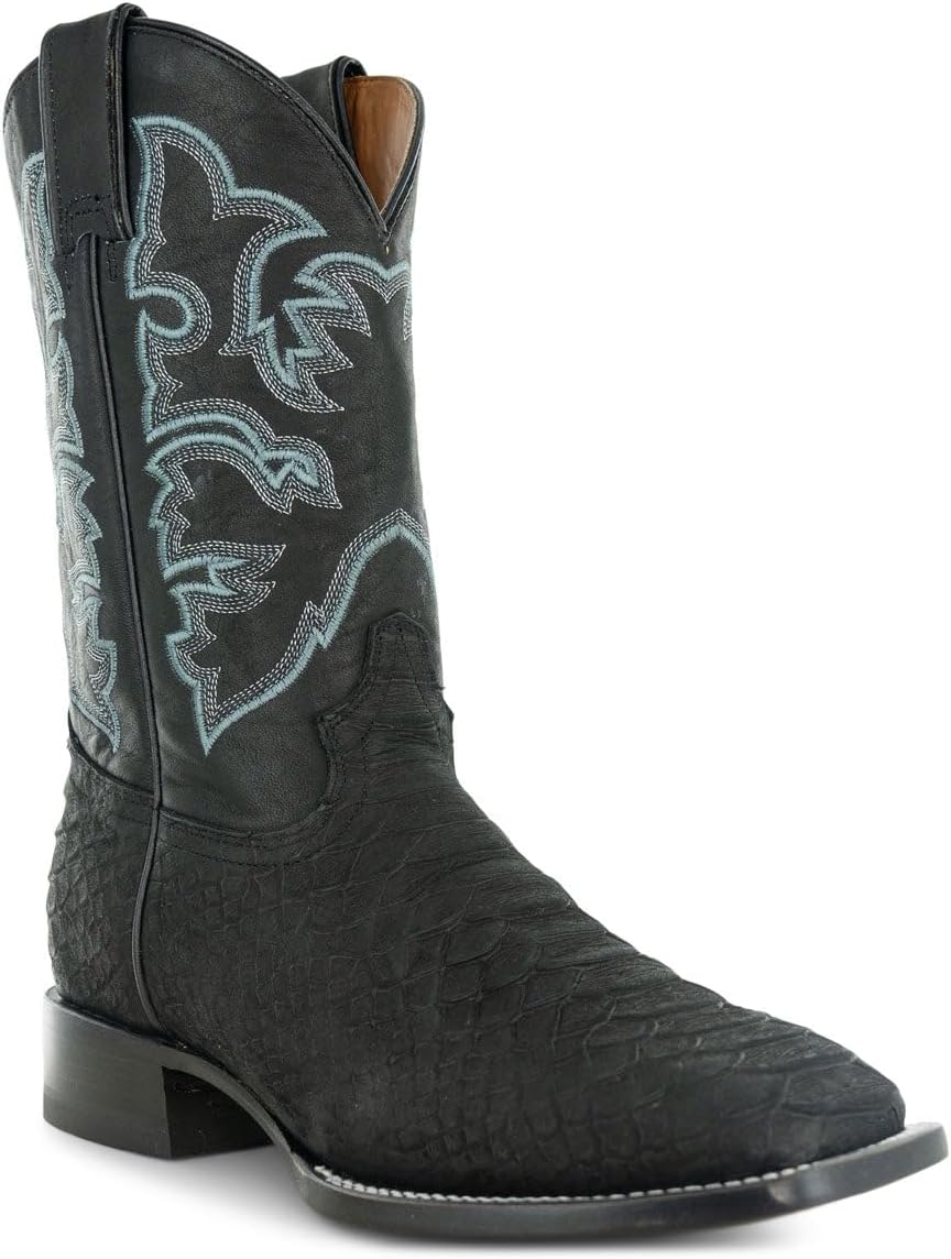 Мужские ковбойские сапоги Soto с квадратным носком и рисунком питона H4021 Soto Boots, черный — фото 2
