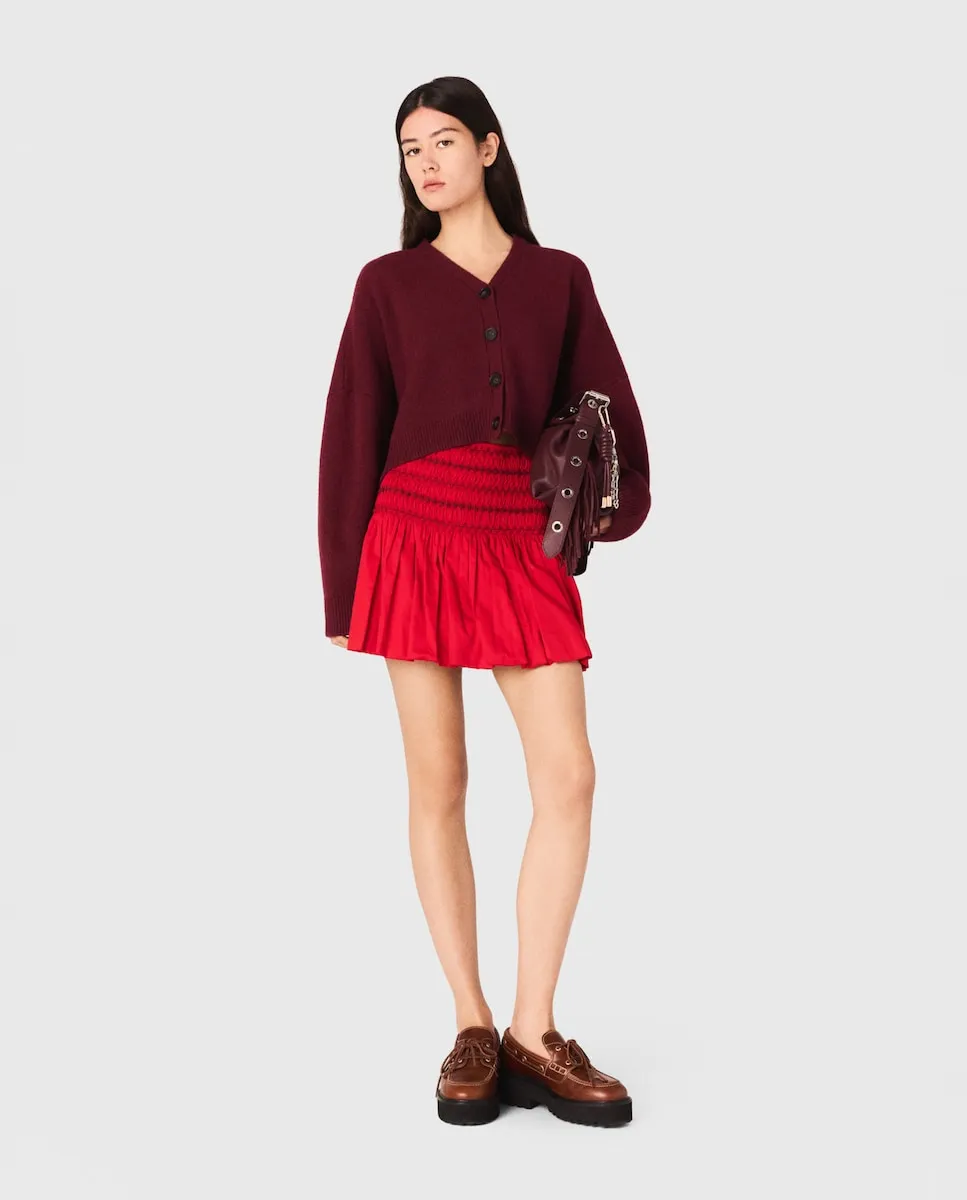 

Юбка-колокол с присборенной талией Maje, красный