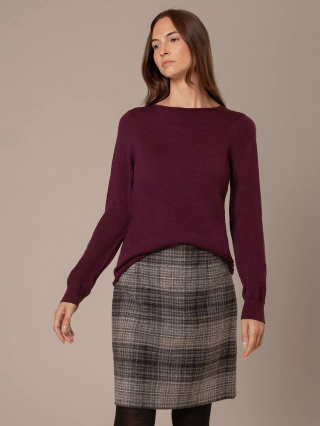 

Джемпер из чистой мериносовой шерсти с лодочкой Celtic & Co., Loganberry