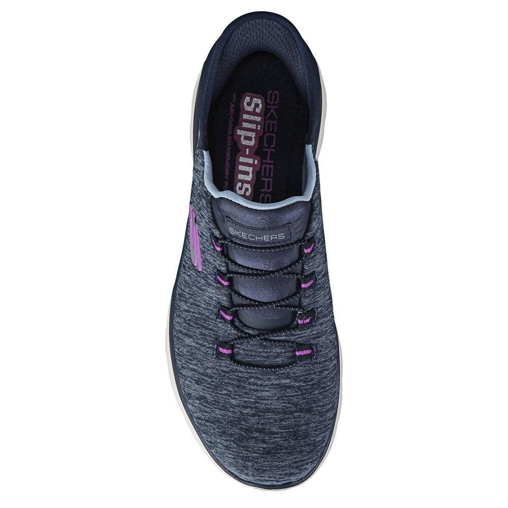 Женские слипоны Summit среднего/широкого размера Skechers, синий — фото 4