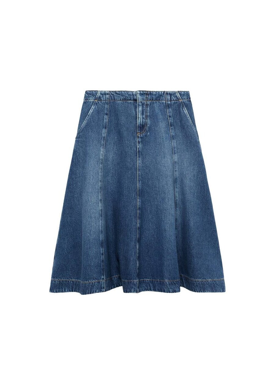 

Юбка миди MANGO Skirt, синий деним