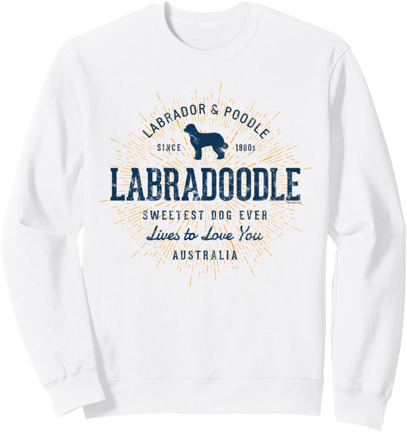 

Винтажная толстовка в стиле ретро с изображением лабрадудля Labradoodle By Treaja, белый
