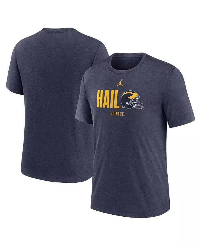 

Футболка мужская Heather Navy Michigan Wolverines Campus Football Sloged Tri-Blend Jordan