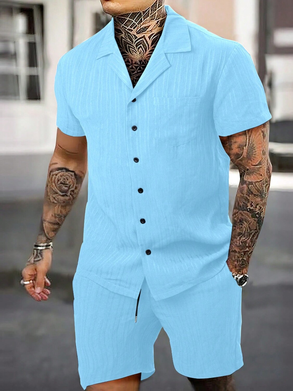 

Рубашка мужская и шорты Manfinity Homme, синий