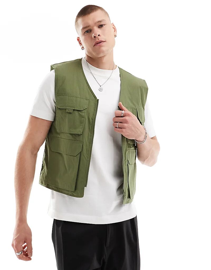 

Жилет цвета хаки ASOS DESIGN