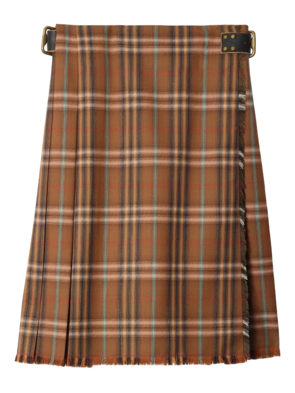 Юбка Burberry, миди, клетка, коричневый