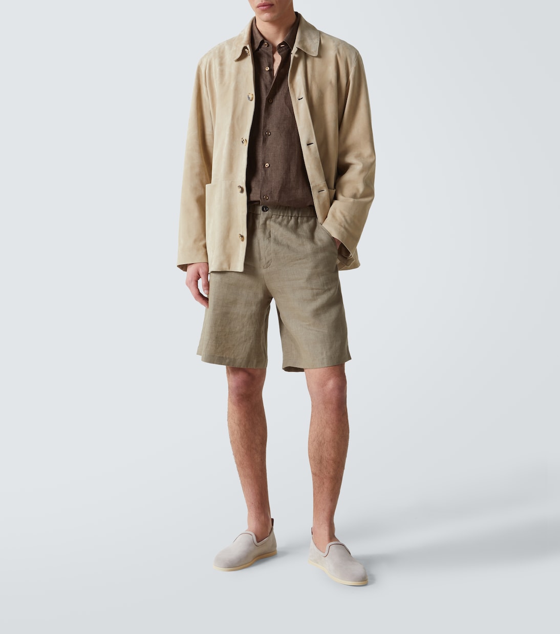 Венецианские лоферы Walk из замши Loro Piana, бежевый — фото 2