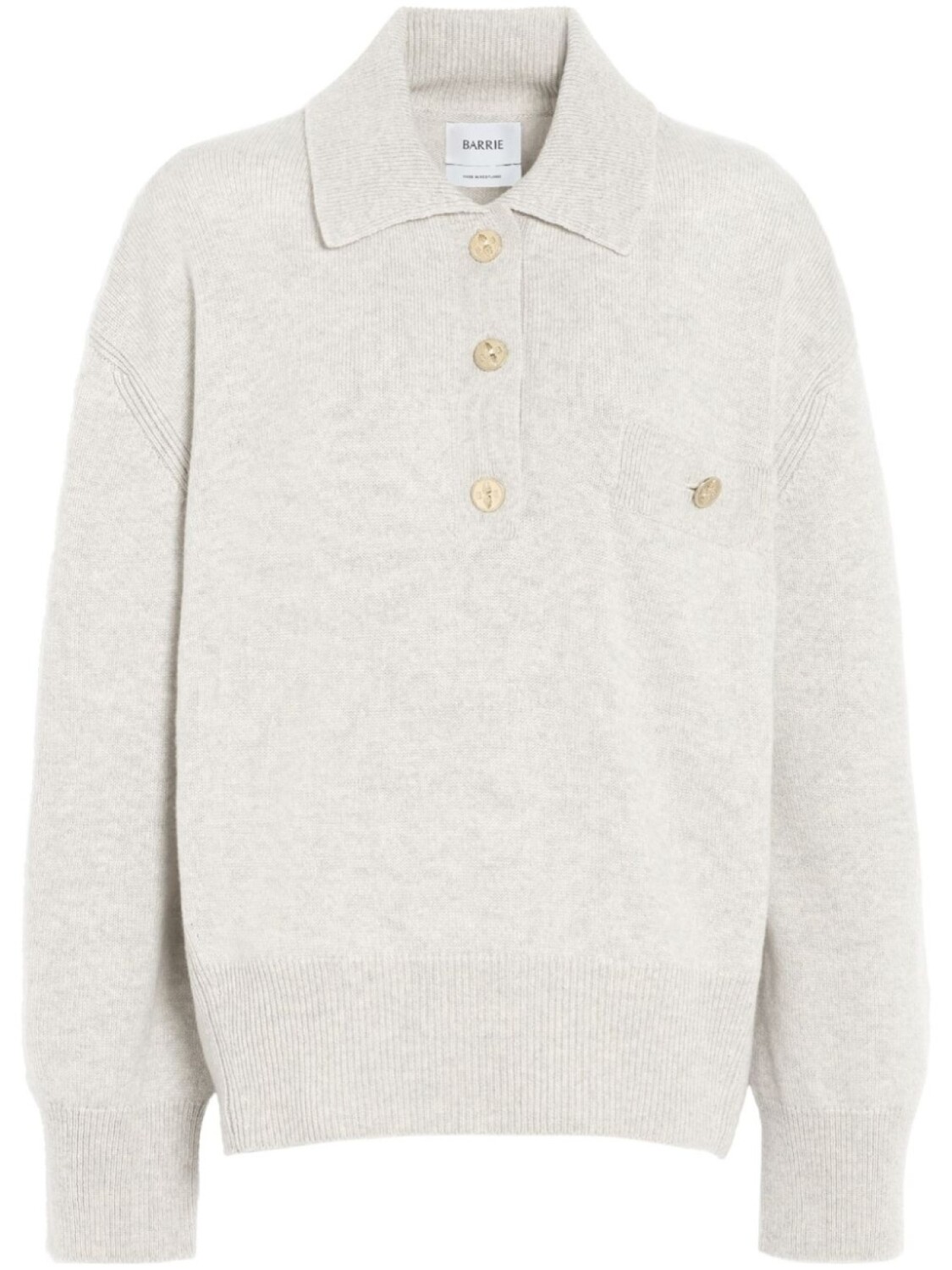

Barrie кашемировый свитер с воротником поло, серый