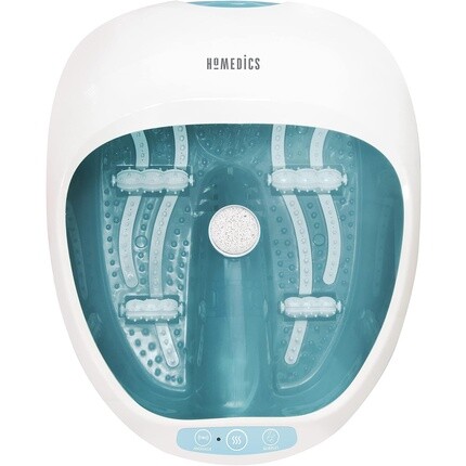 

[T] Homedics Роскошный спа-салон для ног + массаж с функцией подогрева/поддержания тепла и успокаивающими вибрационными массажными роликами, 4 пузырьковые полоски для гидромассажа, 2 пемзовых камня для педикюра, подходящие для размеров до Велико...