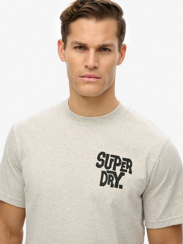 Футболка с принтом свободного кроя из хлопковой смеси Superdry, Grey Marl — фото 4