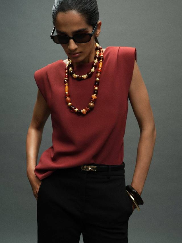 

Футболка без рукавов с круглым вырезом Mango, Medium Orange