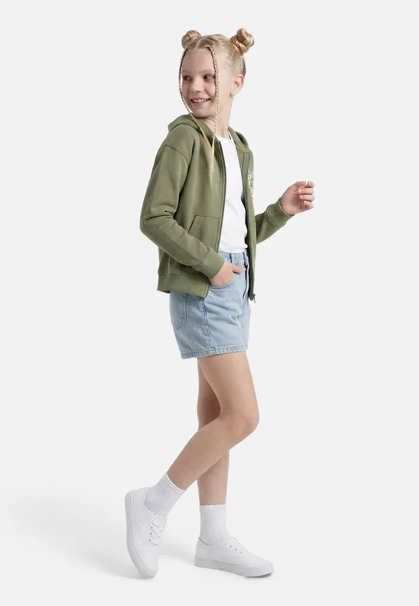 Толстовка на молнии midnit Roxy, Oil Green/Solid