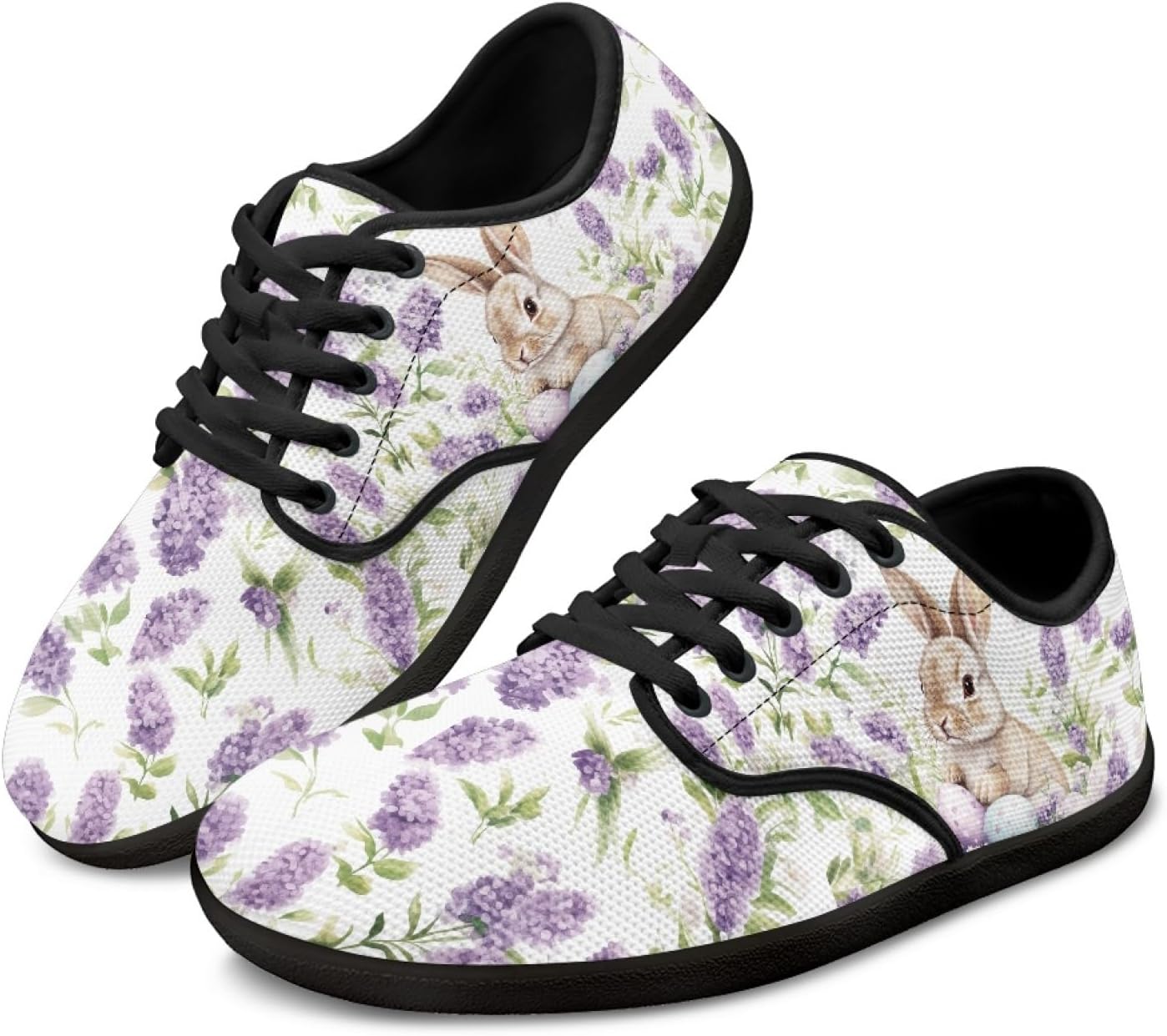 

Мужские кроссовки HUIACONG для босоногих мужчин и женщин, кроссовки с нулевым перепадом высоты подошвы, Easter Egg Rabbit Lavender