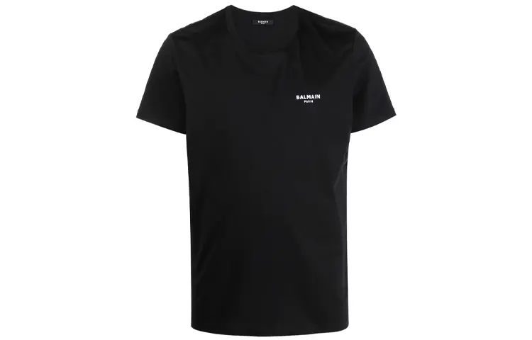 

Футболка с принтом логотипа BALMAIN, черная