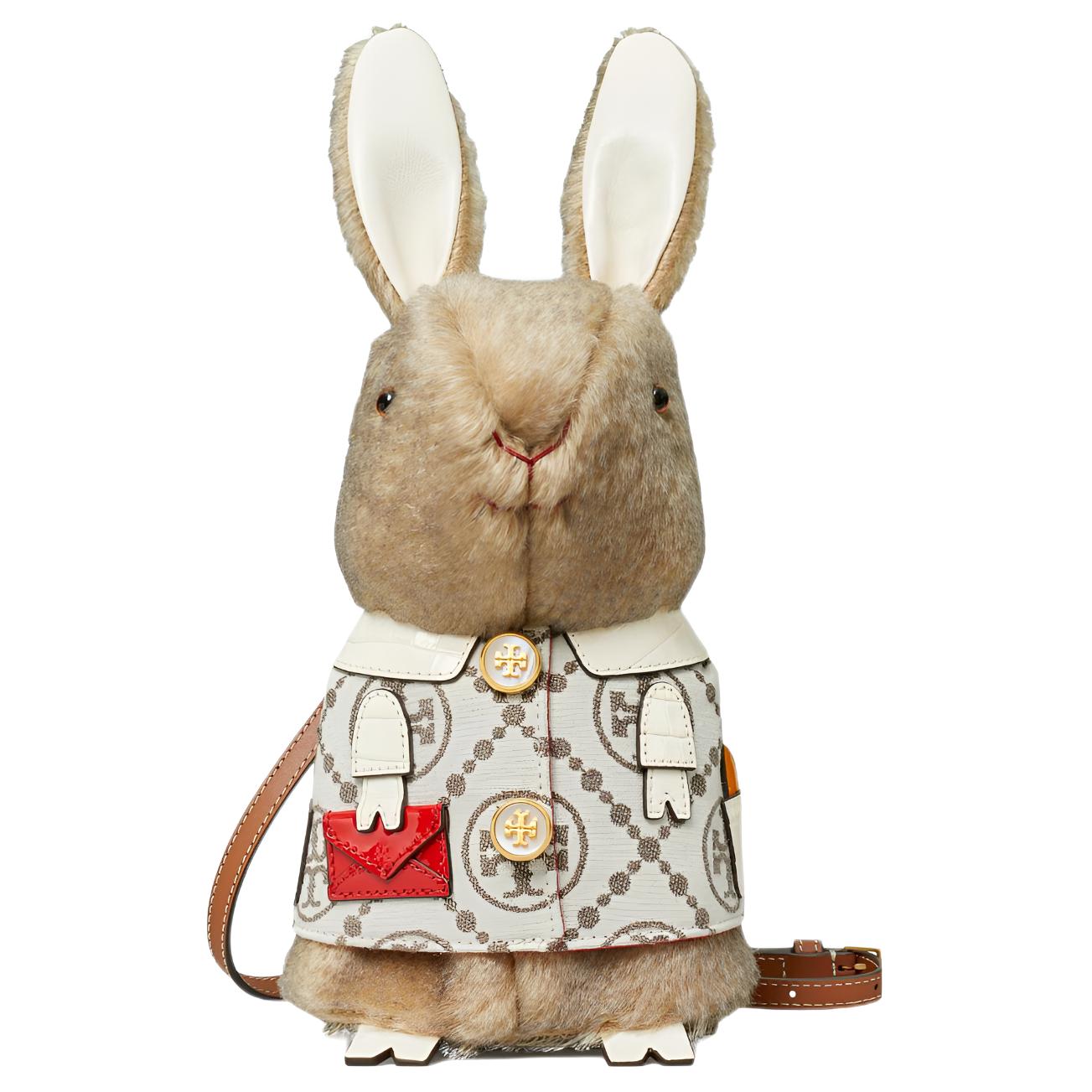 

TORY BURCH Хлопковая мини-сумка через плечо с кожаными вставками, мохером и жаккардом, женская, цвет khaki