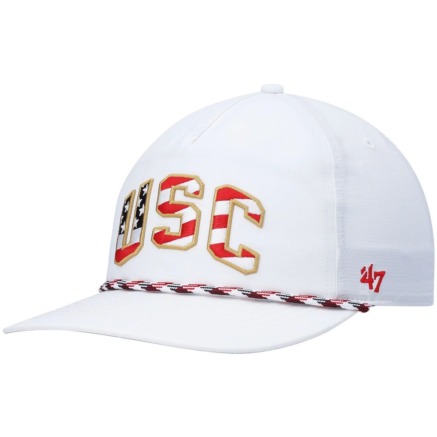 

Мужская белая кепка '47 USC Trojans со звездами и полосками и флагом Flutter Hitch Snapback