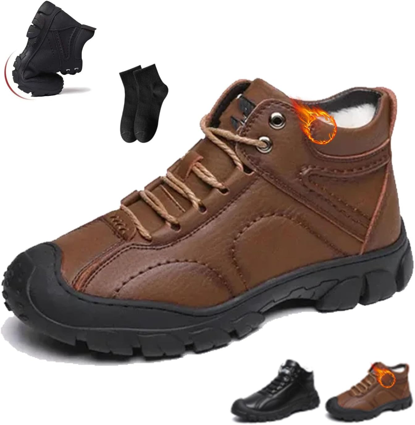 

Мужские коричневые кожаные повседневные ботинки на щиколотку NoworFewer