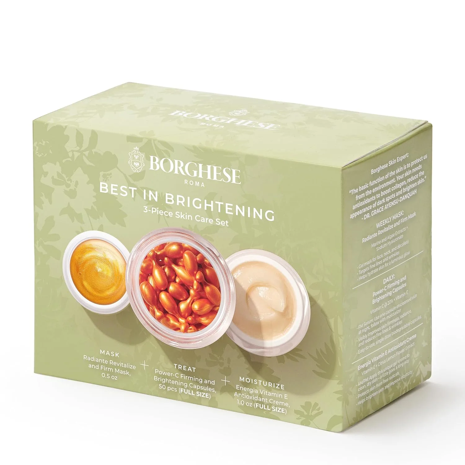 Borghese 3-предметный набор для сияния кожи - включает подтягивающую маску, капсулы с витамином C и крем для лица с витамином E — фото 3