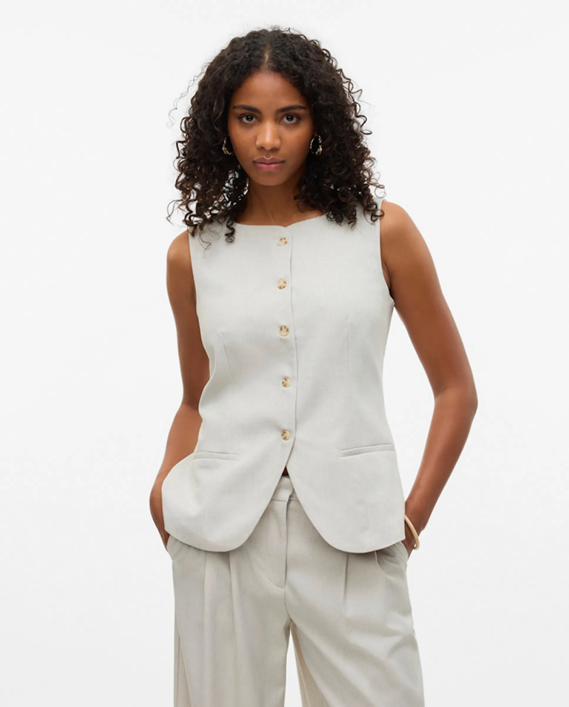 

Женский льняной жилет для гардероба Vero Moda, белый