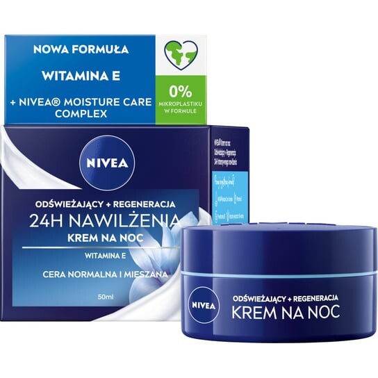 Крем для лица Nivea — Увлажняющий ночной «24Ч Увлажнение + Регенерация» для нормальной и комбинированной кожи, 50 мл — фото 2