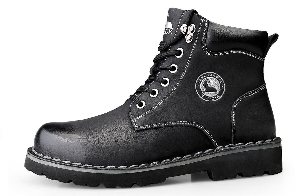 BECK Ботинки Martin Unisex, черные/желто-коричневые