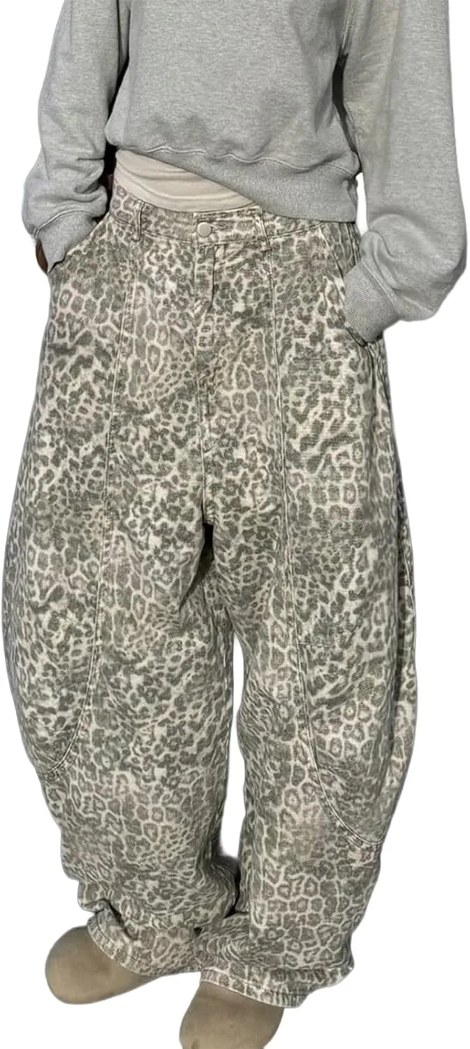 

Джинсы baggy leopard print wide leg