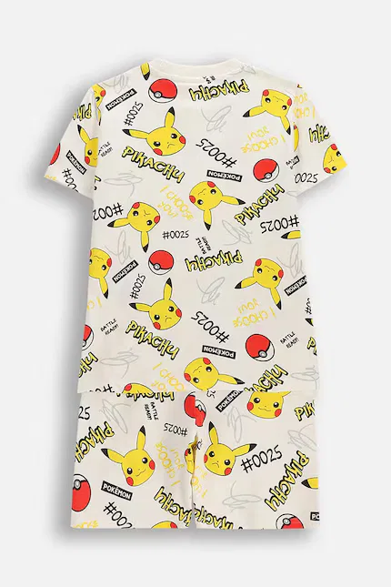 Пижама детская двусторонняя с принтом Pokemon Coccodrillo, бежевый — фото 2