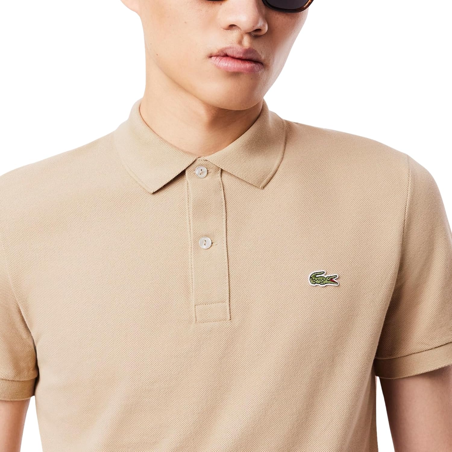 Lacoste мужская приталенная короткая рукав поло L12.12, Beige — фото 2