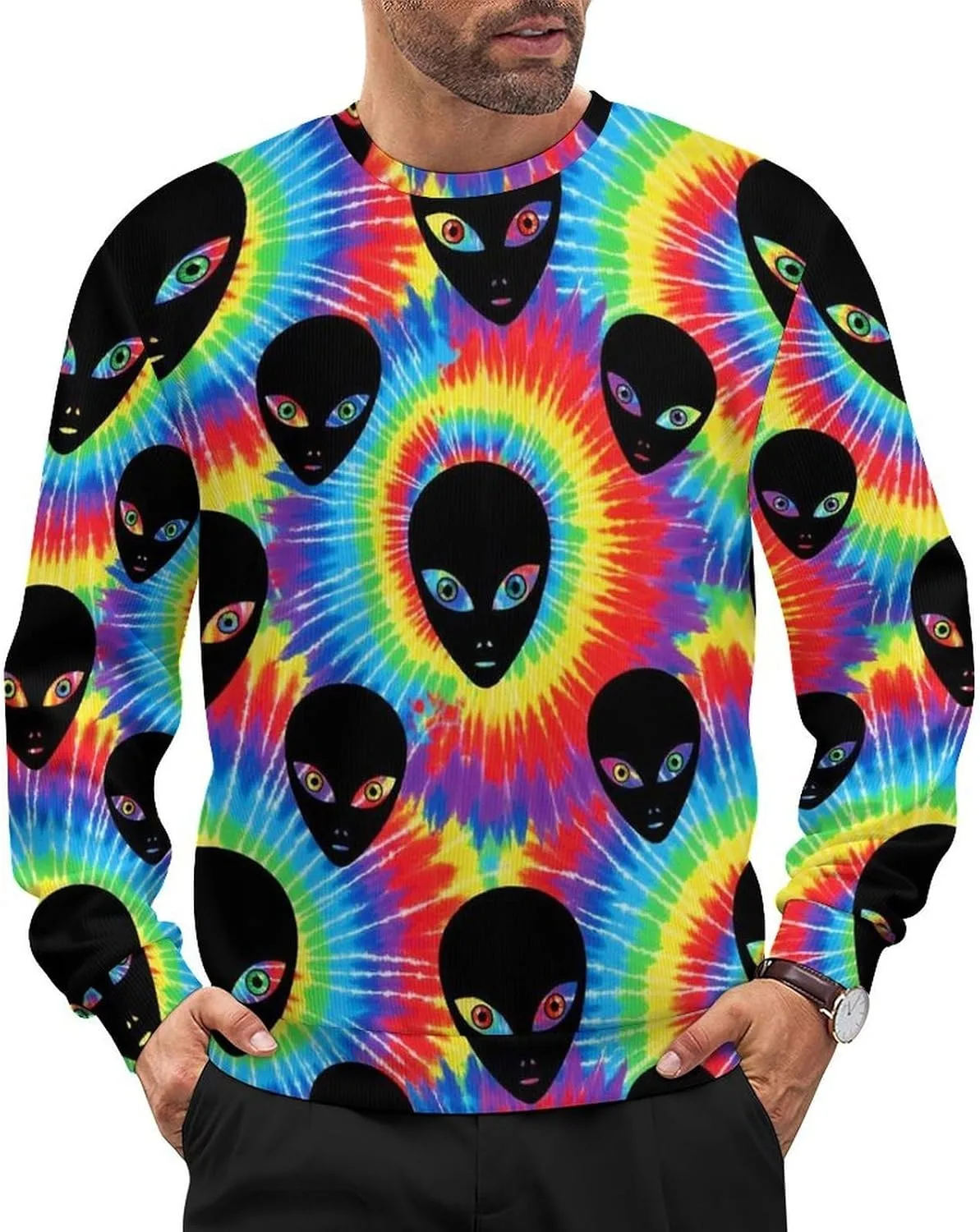 

Мужской свитер с круглым вырезом легкий SEBNATAL