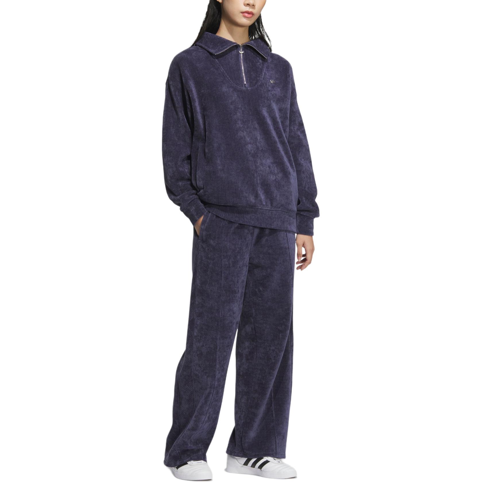 Adidas Originals Свободные COZY PANT вязаные спортивные штаны женские dark navy blue — фото 4