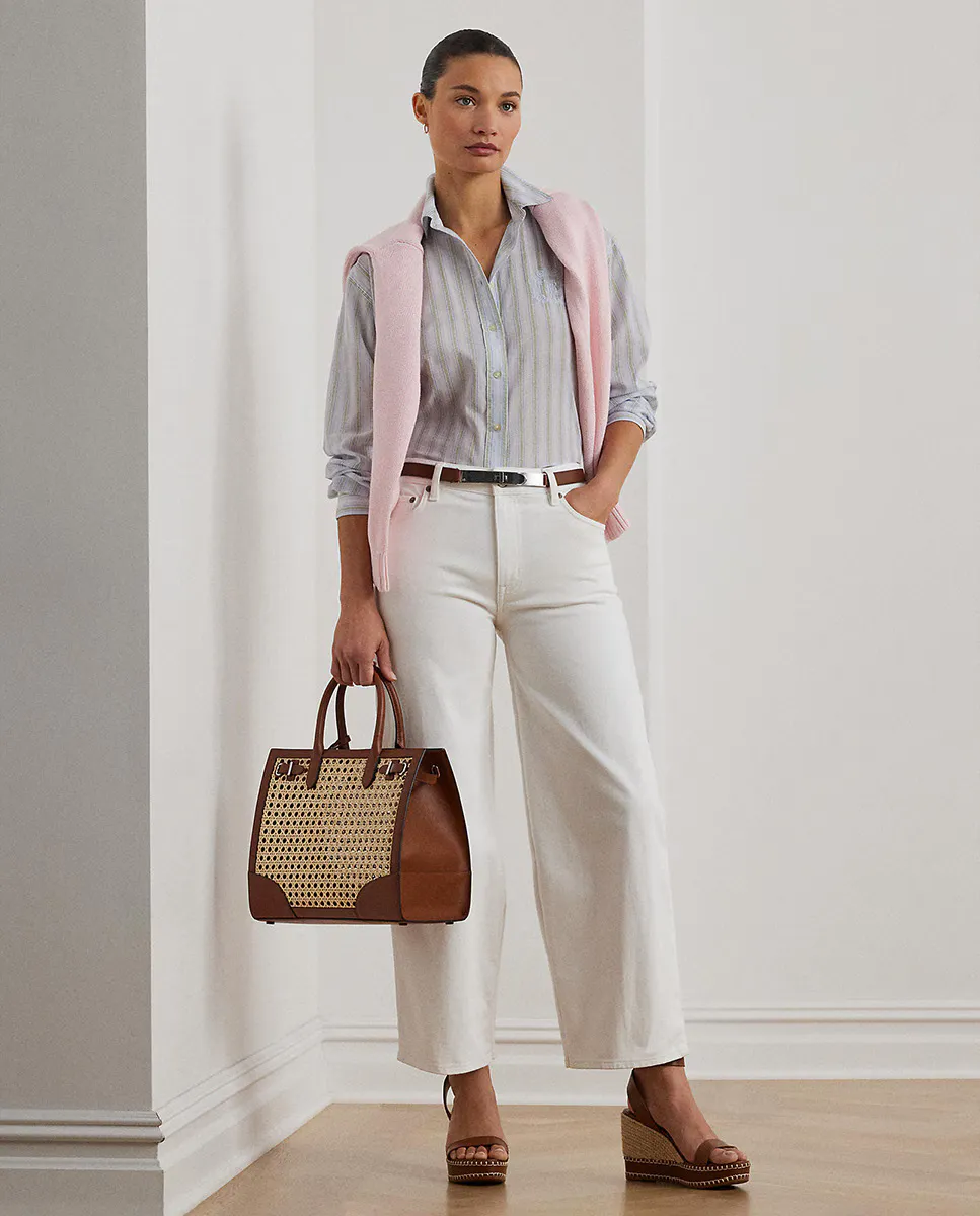 

Женские укороченные брюки широкого кроя Lauren Ralph Lauren, белый