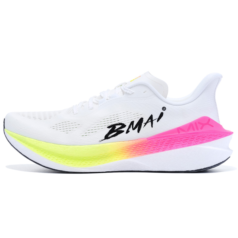 

BMAI Кроссовки для бега Jingtan Mix 2.0 Mid Top мужские, белые, розовые, желтые, синие