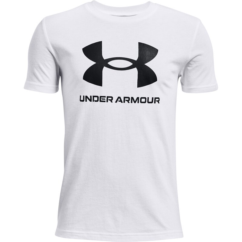 

Спортивная футболка с короткими рукавами и логотипом для мальчиков, SS Under Armour, белый