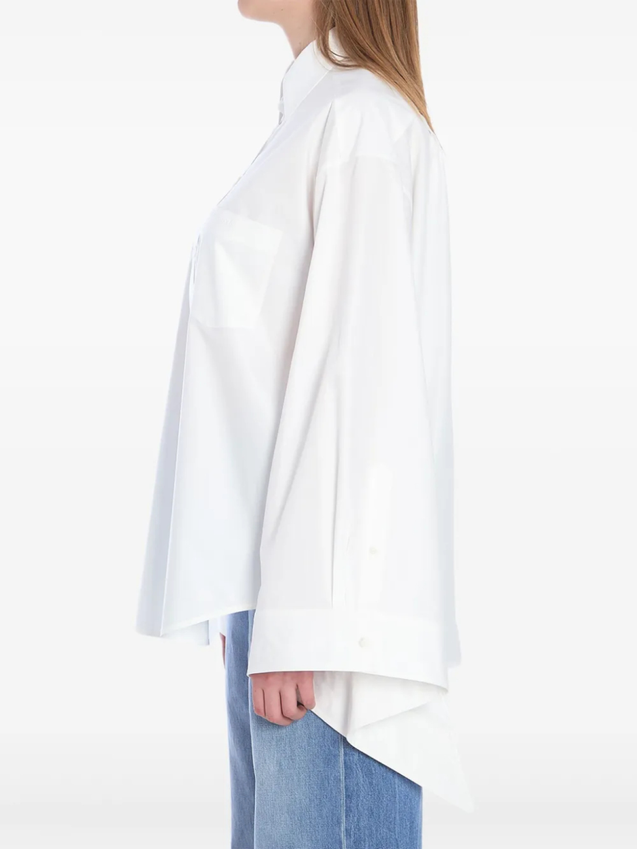 Balenciaga рубашка с завязками на манжетах, белый — фото 2