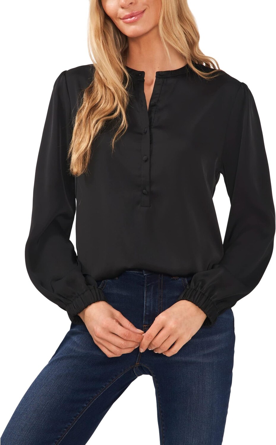 

Блуза CeCe Long Sleeve Charmeuse Blouse w/ Neck Tie, цвет Rich Black