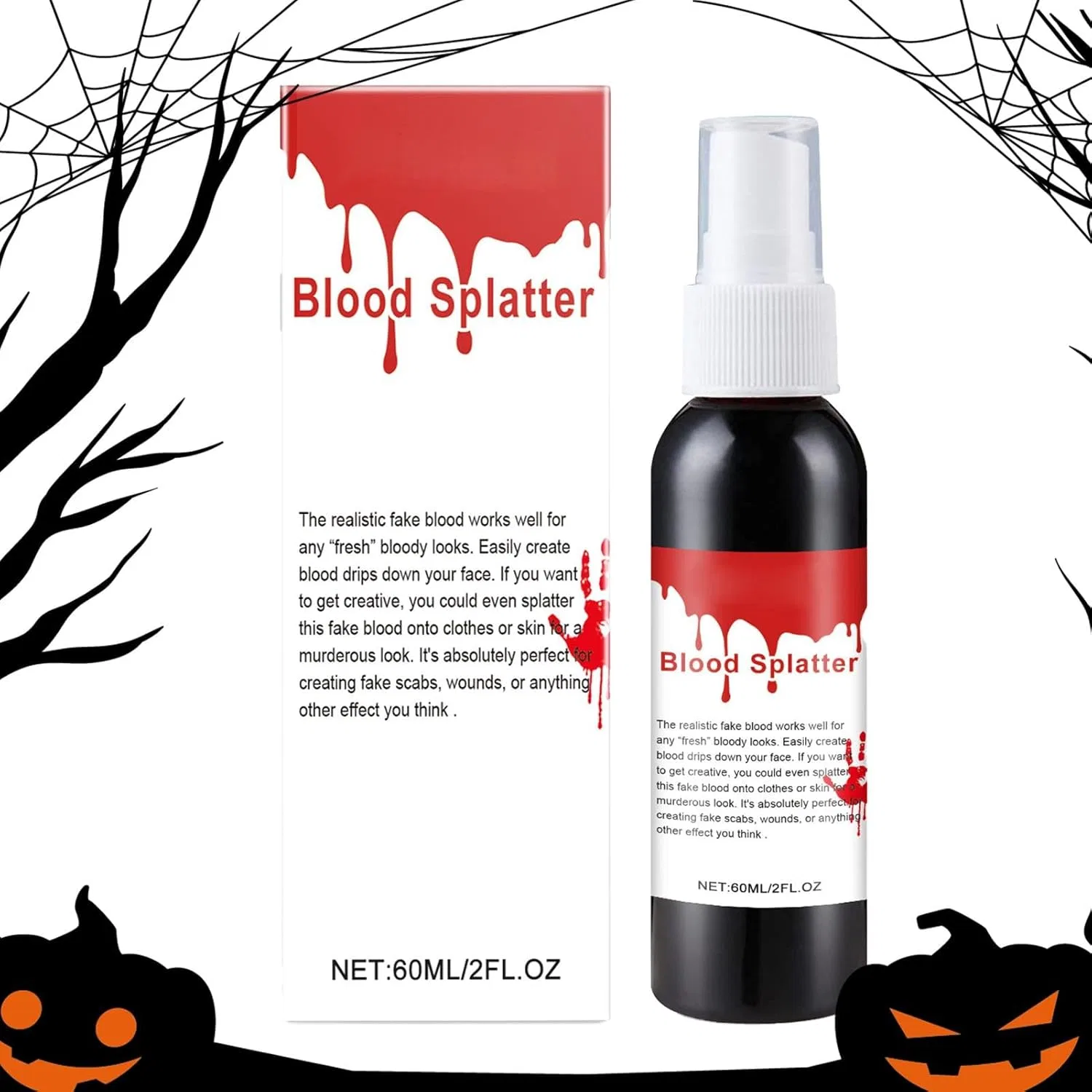 Спрей для создания искусственной крови Washable Fake Blood, 60 мл, красный