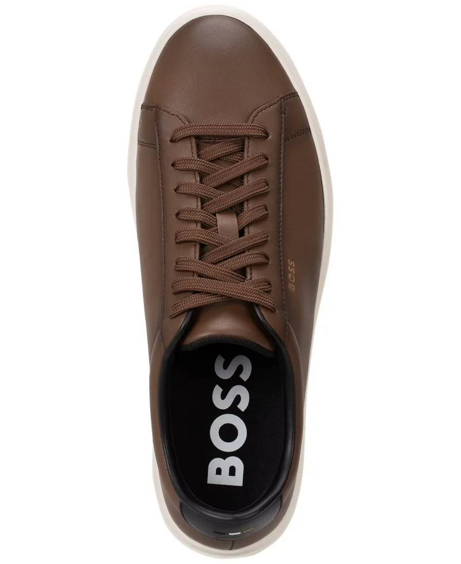 Мужские теннисные кроссовки Kieran Hugo Boss, medium коричневый — фото 3