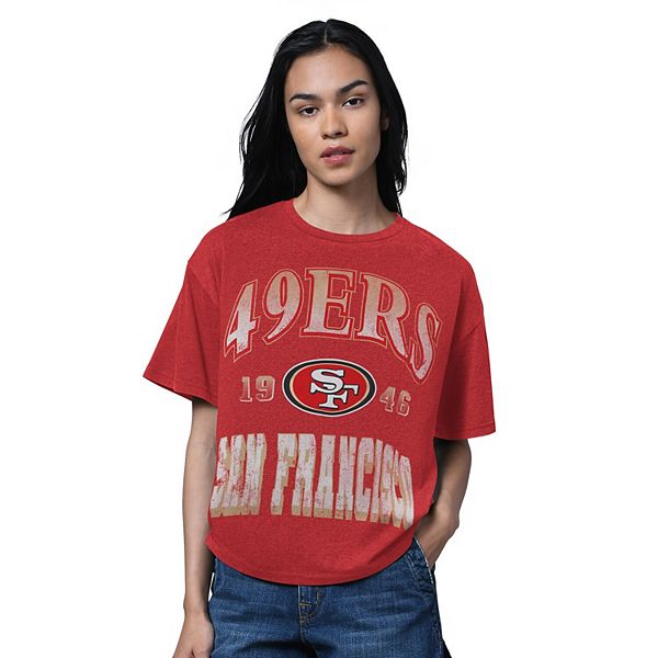 

Женская футболка San Francisco 49ers Hall of Fame oversize цвета вересково-алого Starter